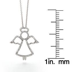Sterling Silver 1/5ct TDW Diamond Angel Necklace (I J, I2 I3) Diamond Necklaces