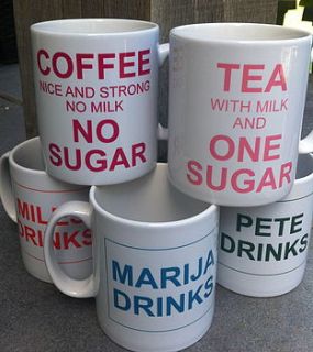 personalised 'what do you like to drink' mug by tailored chocolates and gifts