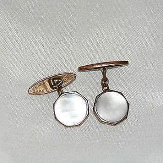 art deco vintage mother of pearl cufflinks by ava mae designs