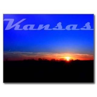Kansas Sunset #3 Postcard with text
