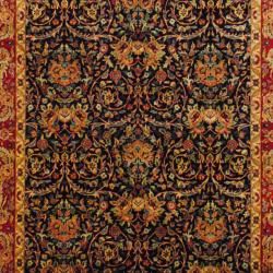 Indo Hand knotted Isfahan Navy/ Red Wool Rug (6'2 x 9'1) 5x8   6x9 Rugs