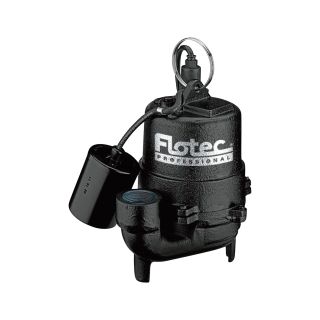 Flotec Cast Iron Effluent Pump — 1 1/2in. Discharge, 4080 GPH, 3/4in. Solids Capacity, 1/3 HP, Model# E3375TLT  Submersible Utility Pumps