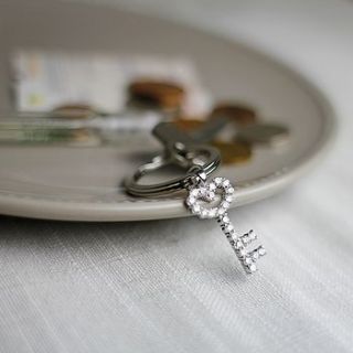 silver diamante keyring by tales from the earth