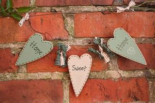 handmade wooden heart garland by primitive angel country store
