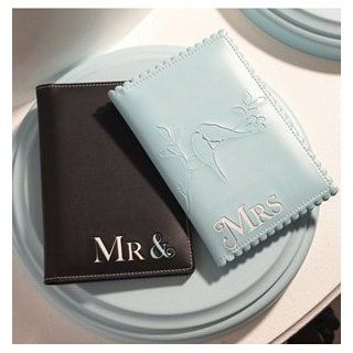 Mindy Weiss for Two's Company   Set of 2 Mr. & Mrs. His and Hers Passport Cases with Travel Journal in Gift Box Clothing