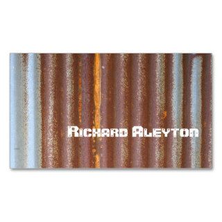 Rusted corrugated corroded metal, texture custom business card template
