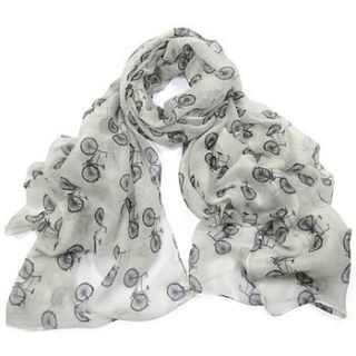 soft touch bicycle print scarf by molly & pearl