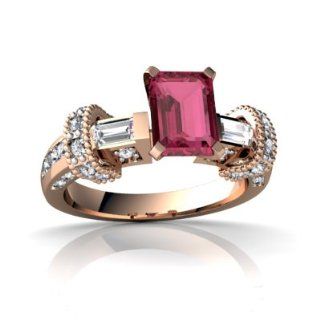 Genuine Pink Tourmaline 14kt Rose Gold engagement Ring Jewels For Me Jewelry