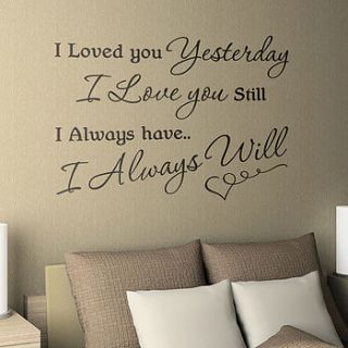 'i love you' wall sticker quote by making statements