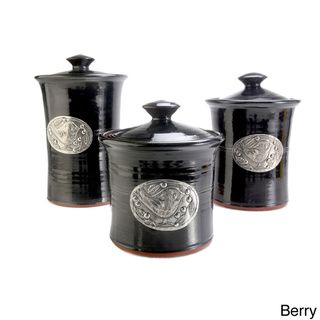 Artisans Domestic 3 piece Gourmet Canister Set with Bird Accent Phat Tommy Storage Canisters