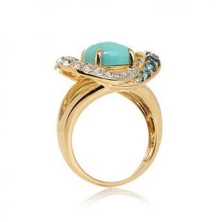 Victoria Wieck Turquoise and Multigemstone "Swirl" Ring
