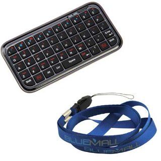 BIRUGEAR Black Bluetooth Wireless Mini Keyboard with Lanyard for Samsung Express I437, Galaxy Note LTE i717, galaxy S3/S III, Galaxy S2/S II, Galaxy Nexus, Galaxy Note N7000, Galaxy Note 2 N7100, Galaxy Ace, and Other Android Tablet, Smartphone, Cell Phone