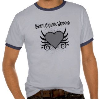 Brain Cancer Warrior Heart T Shirt