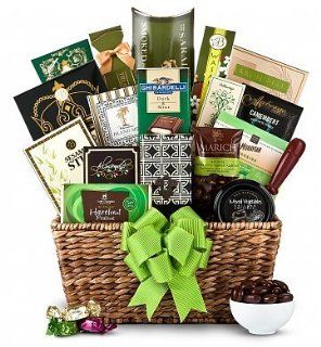 Green Elegance Gift Basket   Unisex   Holiday Christmas Gift Baskets Ideas for Men, Women, Him or Her. Unique Xmas Gift Basket on Sale Assortment   Delivery By Mail. 