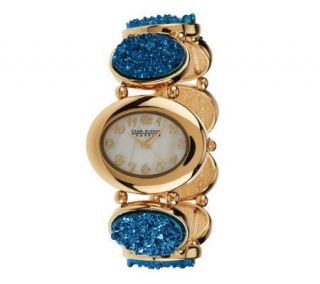 Joan Rivers Oval Simulated Drusy Stretch Watch —