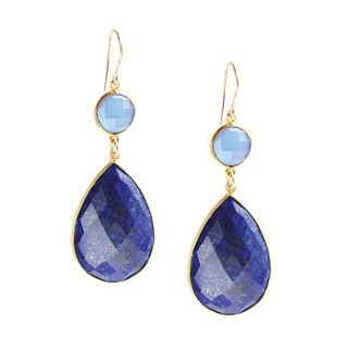 lapis lazuli and gold adorn me earrings by chupi