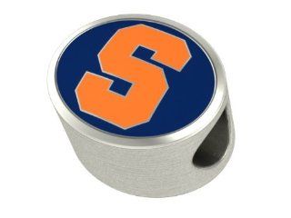 Syracuse University Orange Bead Fits Most European Style Bracelets Including Chamilia, Troll and More. This High Quality Bead Is in Stock for Immediate Shipping. Bead Charms Jewelry