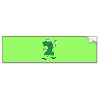 1237 Cartoon Character Happy Number TWO YEARS TWIN Bumper Sticker