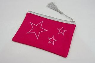 star embroidery motif cosmetic bag by lovethelinks