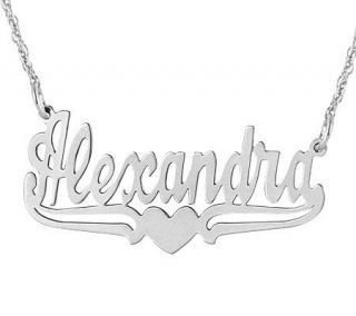 Personalized Name Plate Necklace   Sterling Silver —