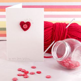handmade crochet heart card by button it