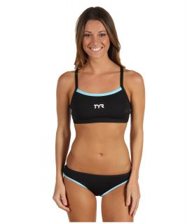 TYR Competitor Reversible 2 Piece Workout Bikini Black/Light Blue
