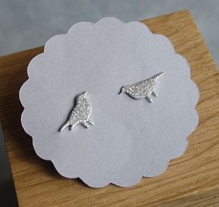 handmade silver seagull stud earrings by caroline cowen jewellery