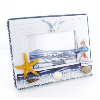 Handmade Home Decor Marine Style/mediterranean Sea Bird Natural Wood Desk Picture Frame   Single Frames