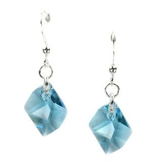 Jewelry by Dawn Sterling Silver Earrings With Aquamarine Crystal Cosmic Jewelry by Dawn Earrings