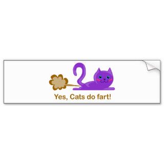 Farting cat, cat farts bumper stickers