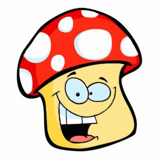silly smiling mushroom toadstool cartoon character photo cut out