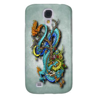 Colorful Fantasy Dragon Tattoo Design Galaxy S4 Cases