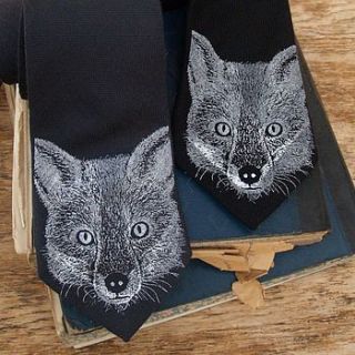 personalised fox print tie by stabo