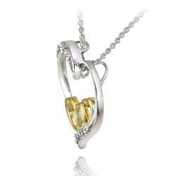 DB Designs 18k Gold over Silver Diamond Accent Triple Heart Necklace DB Designs Diamond Necklaces