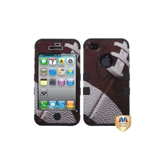 MYBAT Football/ Black TUFF Hybrid Phone Case Cover for Apple iPhone 4 Eforcity Cases & Holders