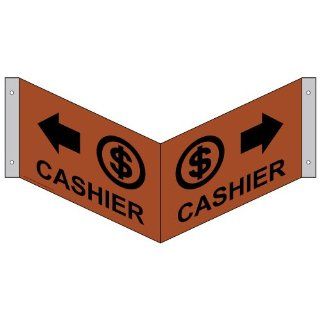Cashier With Inward Arrow Bilingual Sign NHE 9660Tri BLKonCanyon  Business And Store Signs 