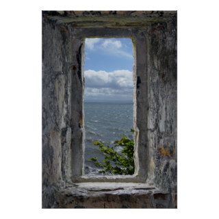 Sea View a Castle Window Posters