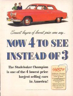 Studebaker Champion Now 4 to See Instead of 3 ad 1950 Entertainment Collectibles