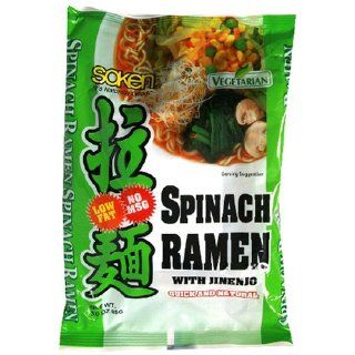 Soken Low Fat Ramen, Spinach With Jinenjo, 3 Ounce Packets (Pack of 12)  Prepared Noodle Dishes  Grocery & Gourmet Food