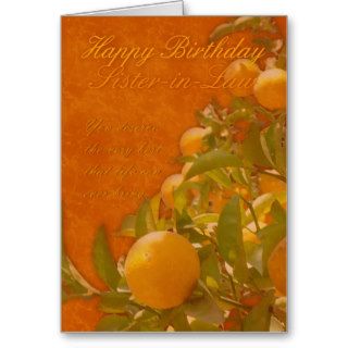 Sister in Law Happy Birthday Spanish Orange Tree, Greeting Cards
