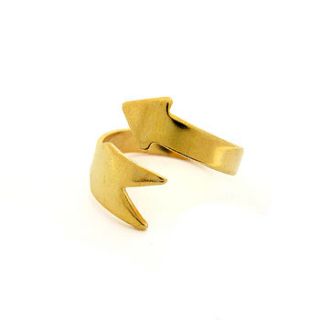 eros gold plated arrow ring by loubijoux