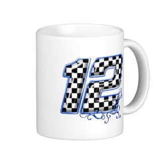 auto racing number 12 blue coffee mug