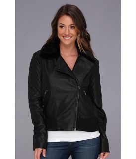 French Connection Fast Faux  Leather Jet 75AXD Jacket Black