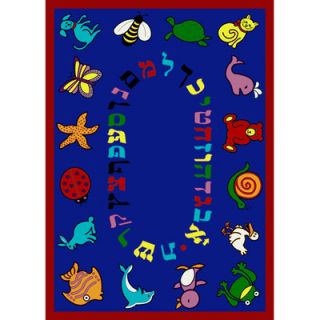 Joy Carpets Educational ABC Animals Hebrew Alphabet Kids Rug