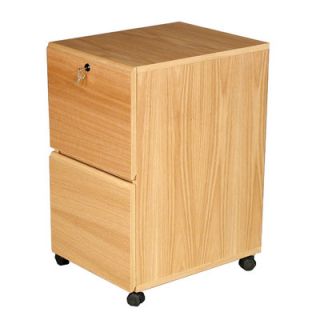 Rush Furniture Modular Real Oak Wood Veneer Two Drawer Mobile File