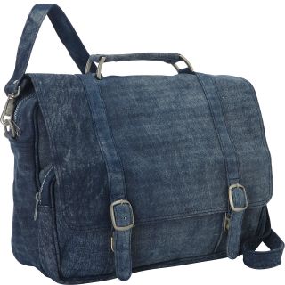 Piel Denim Leather Messenger Bag