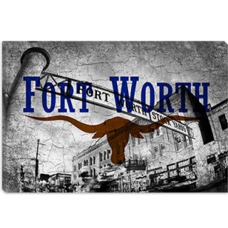 iCanvasArt Fort Worth, Texas Flag   Original PaiStock Yards Graphic