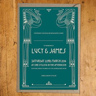 art deco wedding stationery by russet and gray