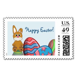 Bunny & Eggs Kids Easter US Postage Stamp