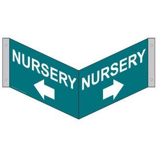 Nursery With Arrow Sign NHE 9705Tri WHTonBHMABLU Wayfinding  Business And Store Signs 